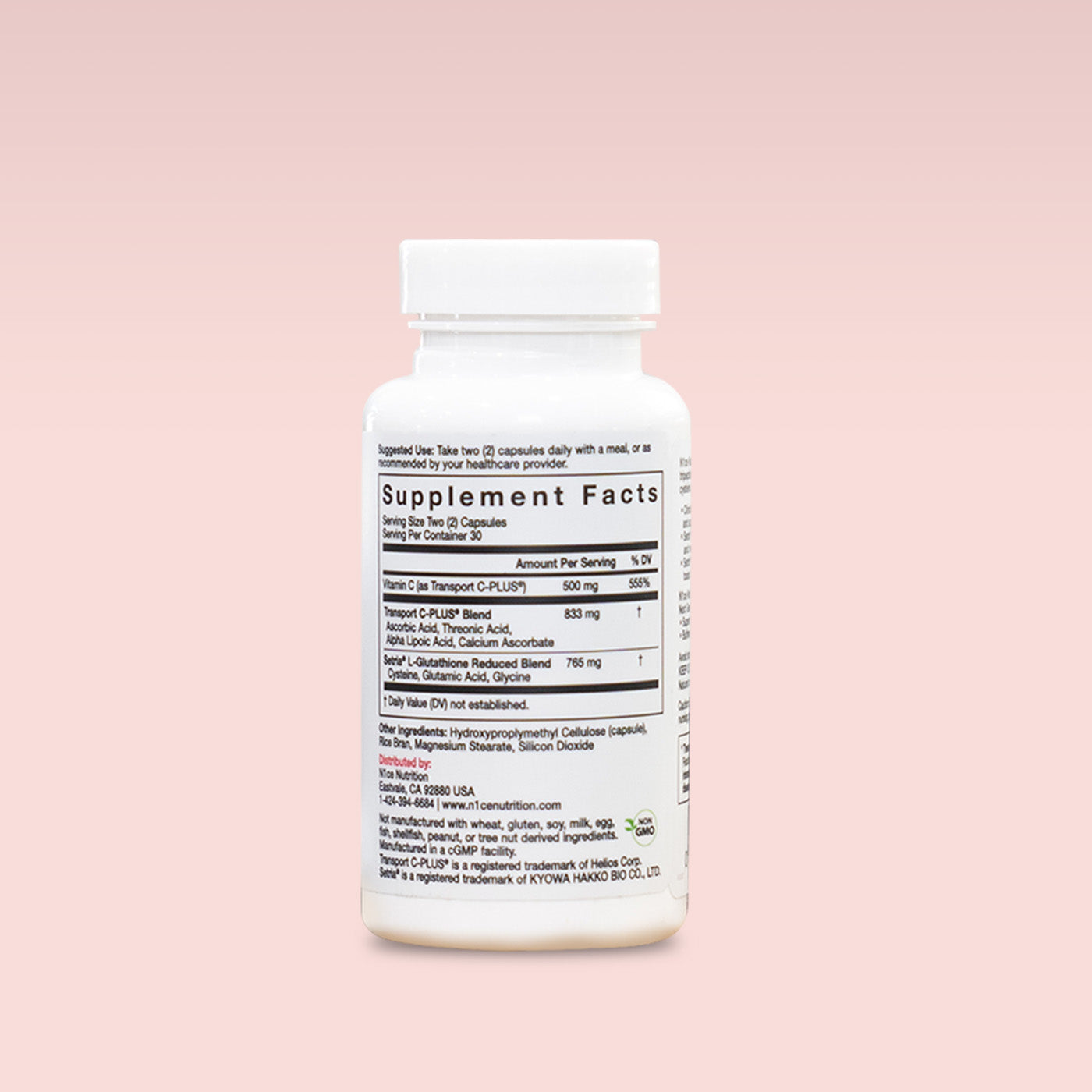 L-glutatión reducido con vitamina C de N1CE Nutrition